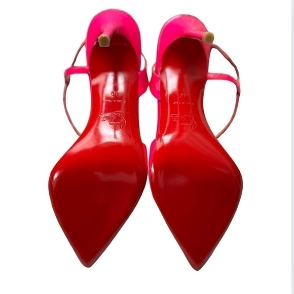 NWOT! Christian Louboutin Patent Fluo June 100 Fushcia - Picture 2 of 10